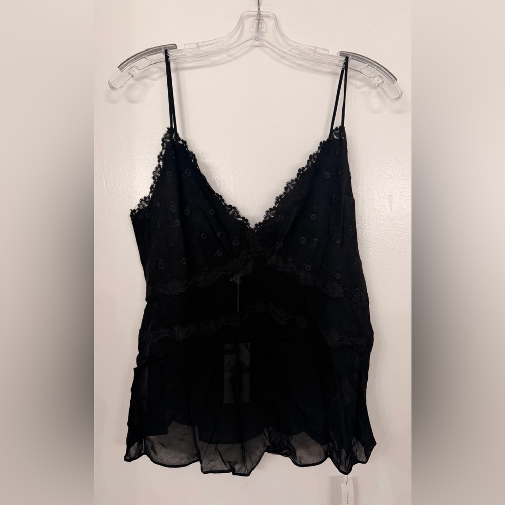 NWT Reformation Eris Lace Tank Top Black Size XL - Picture 2 of 8
